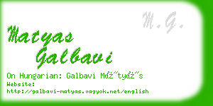 matyas galbavi business card